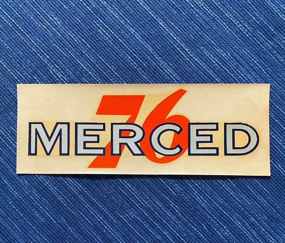 Vintage Union 76 Oil Merced California Water Decal Gas Station Travel Souvenir